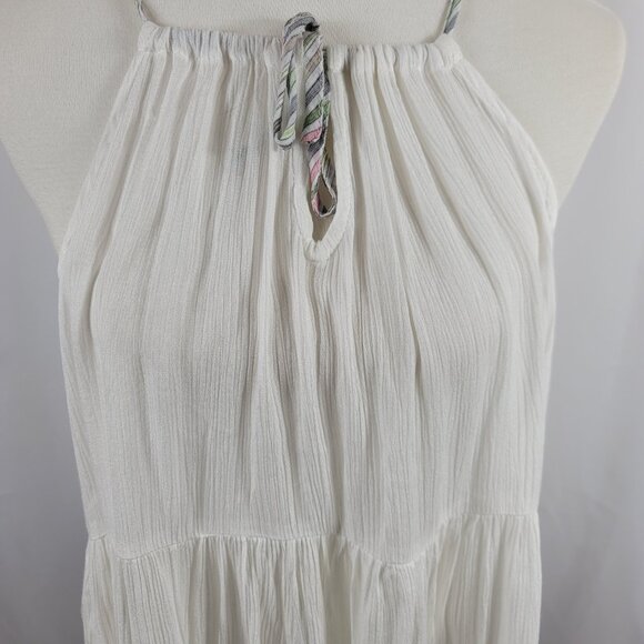 Doe & Rae Sleeveless Blouse Top Size Small White with Gray Stripe Hem NEW - Picture 3 of 16